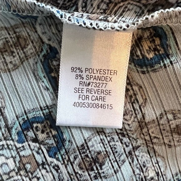 Dana Buchman keyhole asymmetrical print top size large - Picture 6 of 6